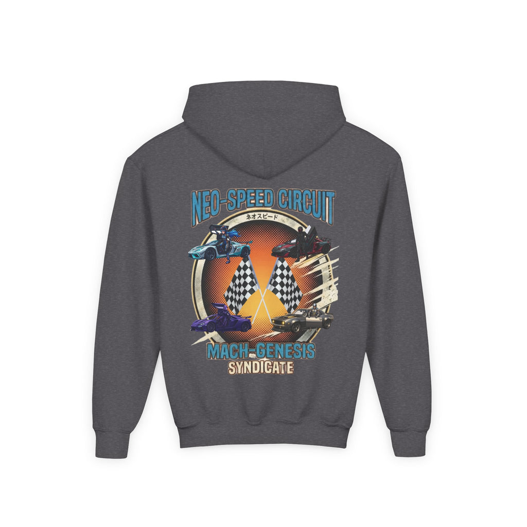 Blue Hair Heroine Hoodie, Mach Genesis Car Sweatshirt, Solo Driver Retro Anime Graphic Unisex Pullover