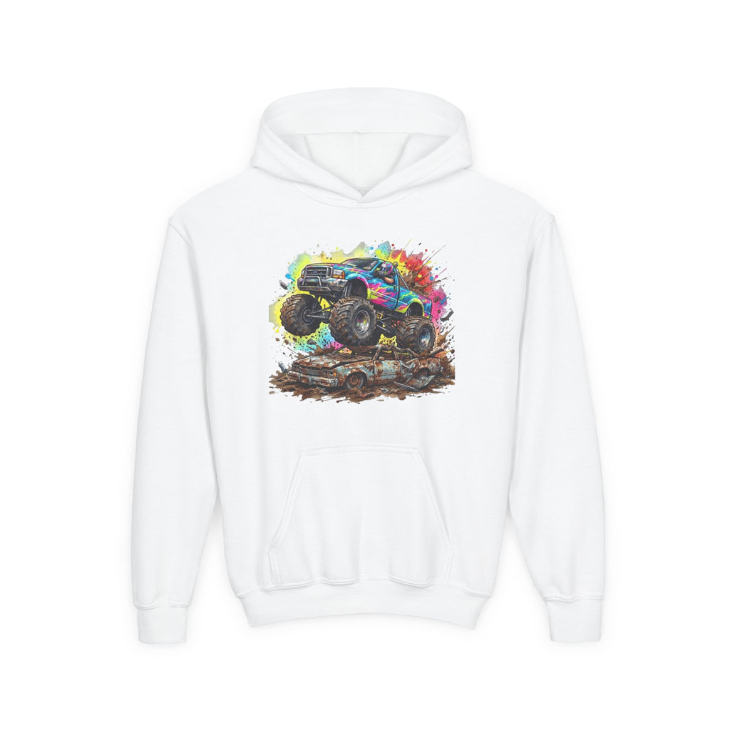 Monster Crush Hoodie, Mega Truck Kids Sweatshirt, Youth Arena Smash Graphic Pullover