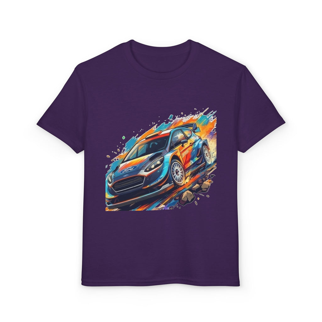 Colorful Rally Race Car Youth T-Shirt | Rally Car Graphic Tee