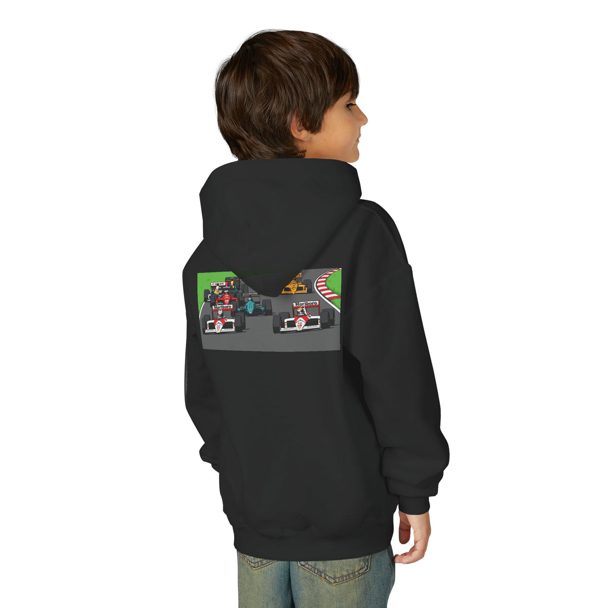 Grid Pack Hoodie, Turbo Era Sweatshirt, Vintage Grand Prix Back Graphic Unisex Pullover
