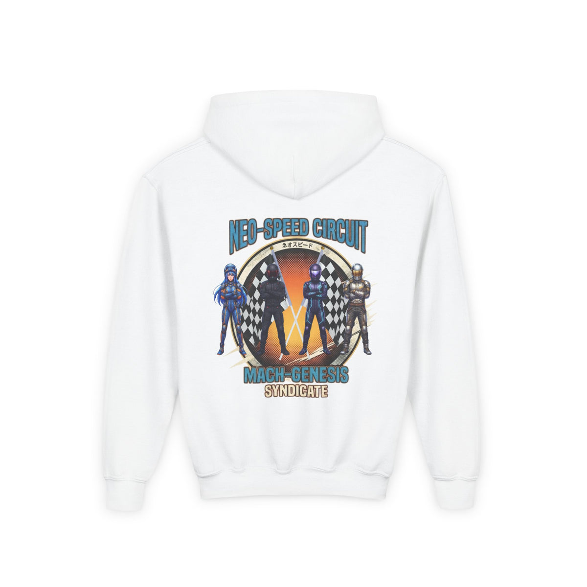 Multi Variant Hoodie, Neo Speed Collective Sweatshirt, Racing Badge Retro Anime Graphic Unisex Pullover