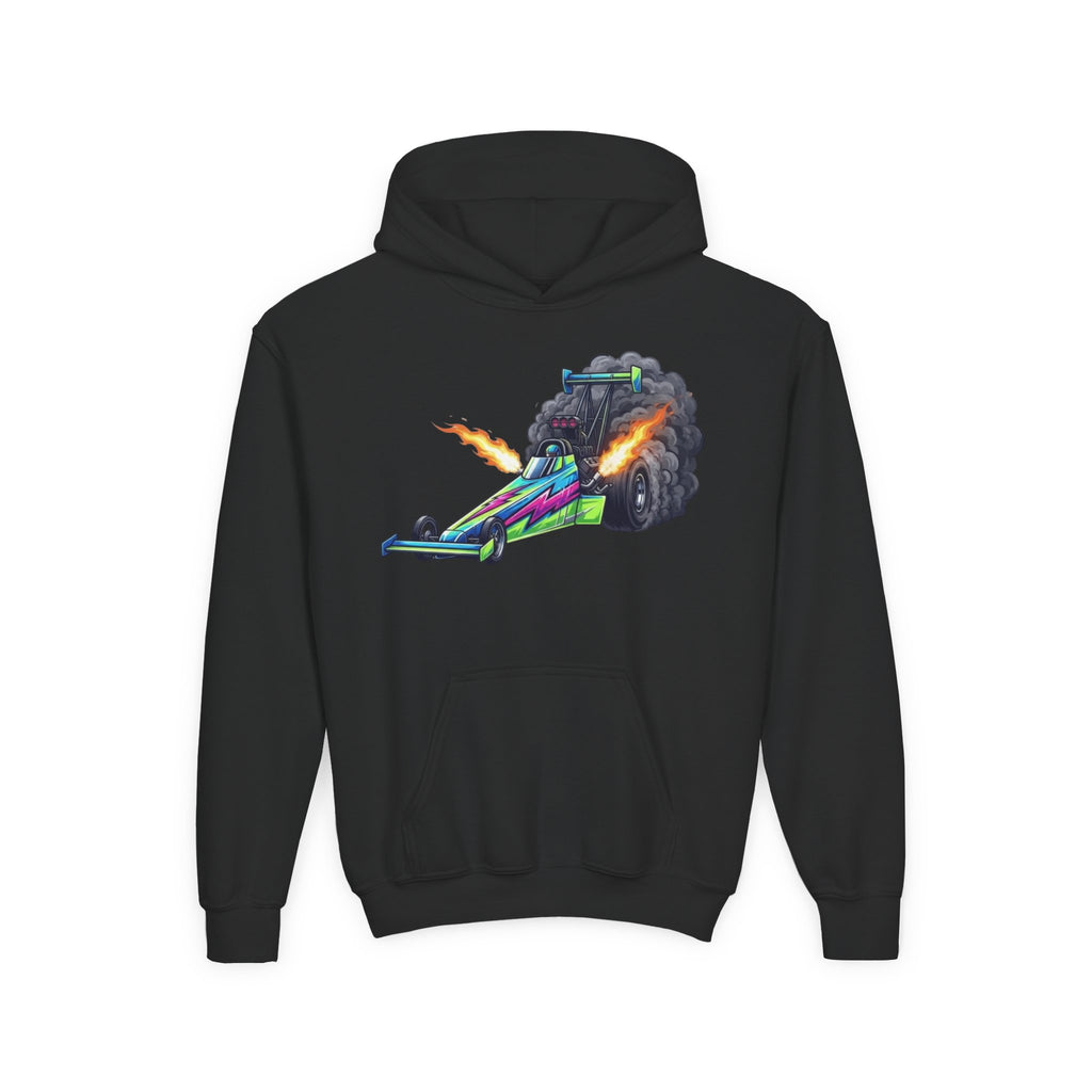 Kids Dragster Hoodie, Nitro Rocket Kids Sweatshirt, Youth Straight Line Racing Graphic Pullover