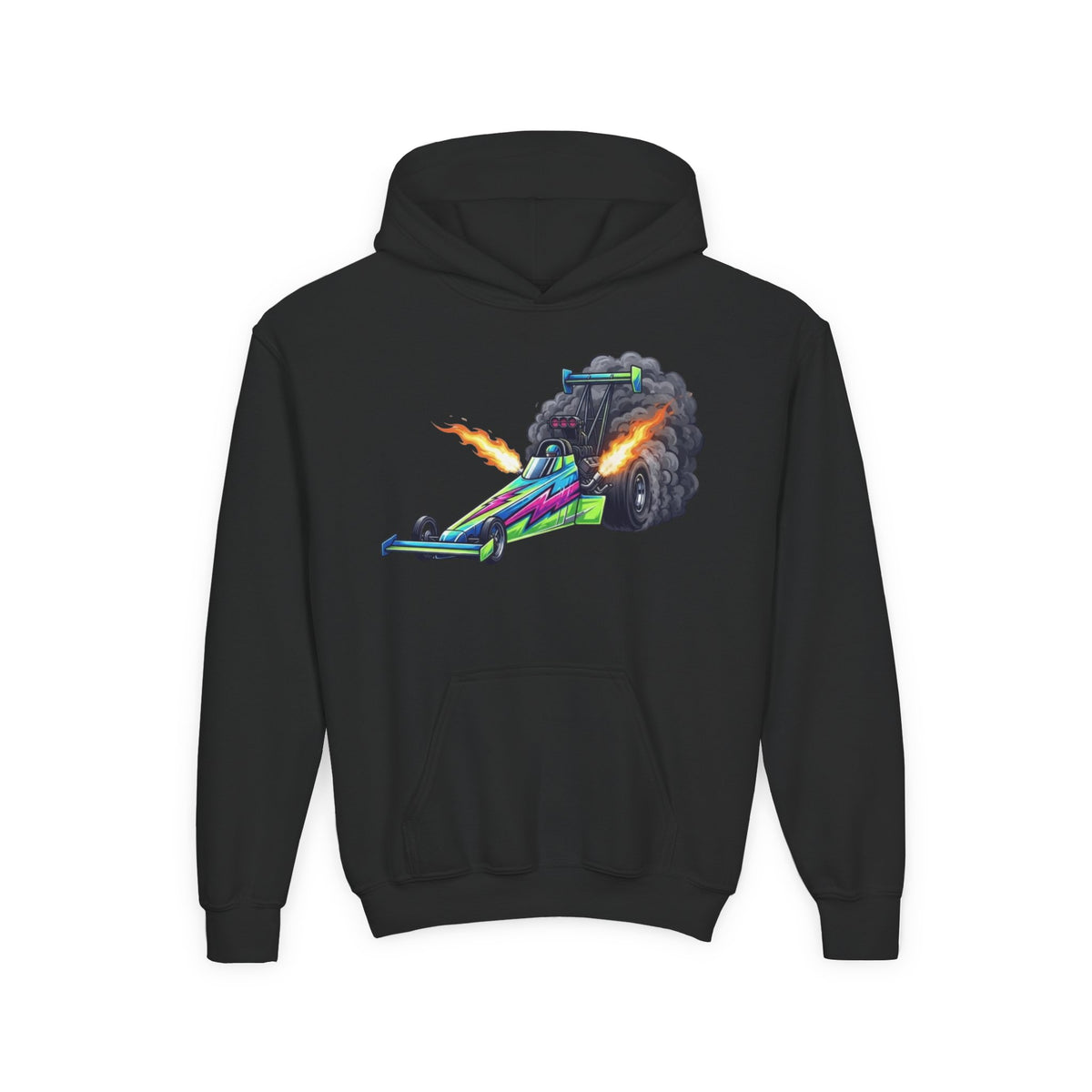 Kids Dragster Hoodie, Nitro Rocket Kids Sweatshirt, Youth Straight Line Racing Graphic Pullover