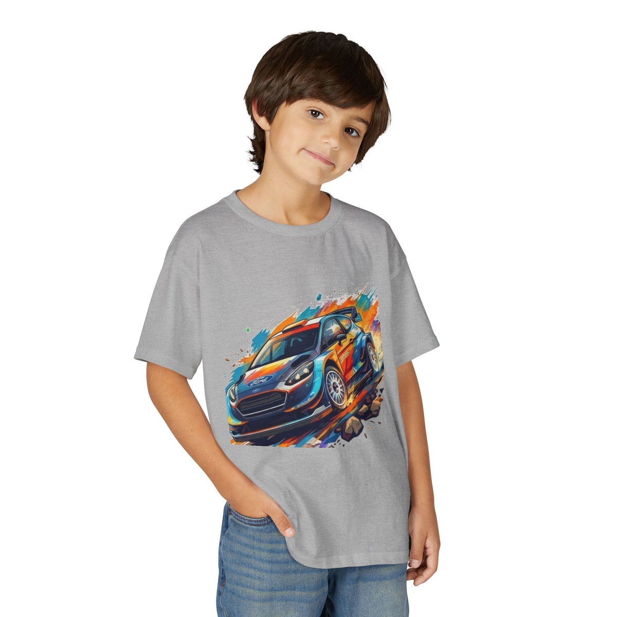 Colorful Rally Race Car Youth T-Shirt | Rally Car Graphic Tee