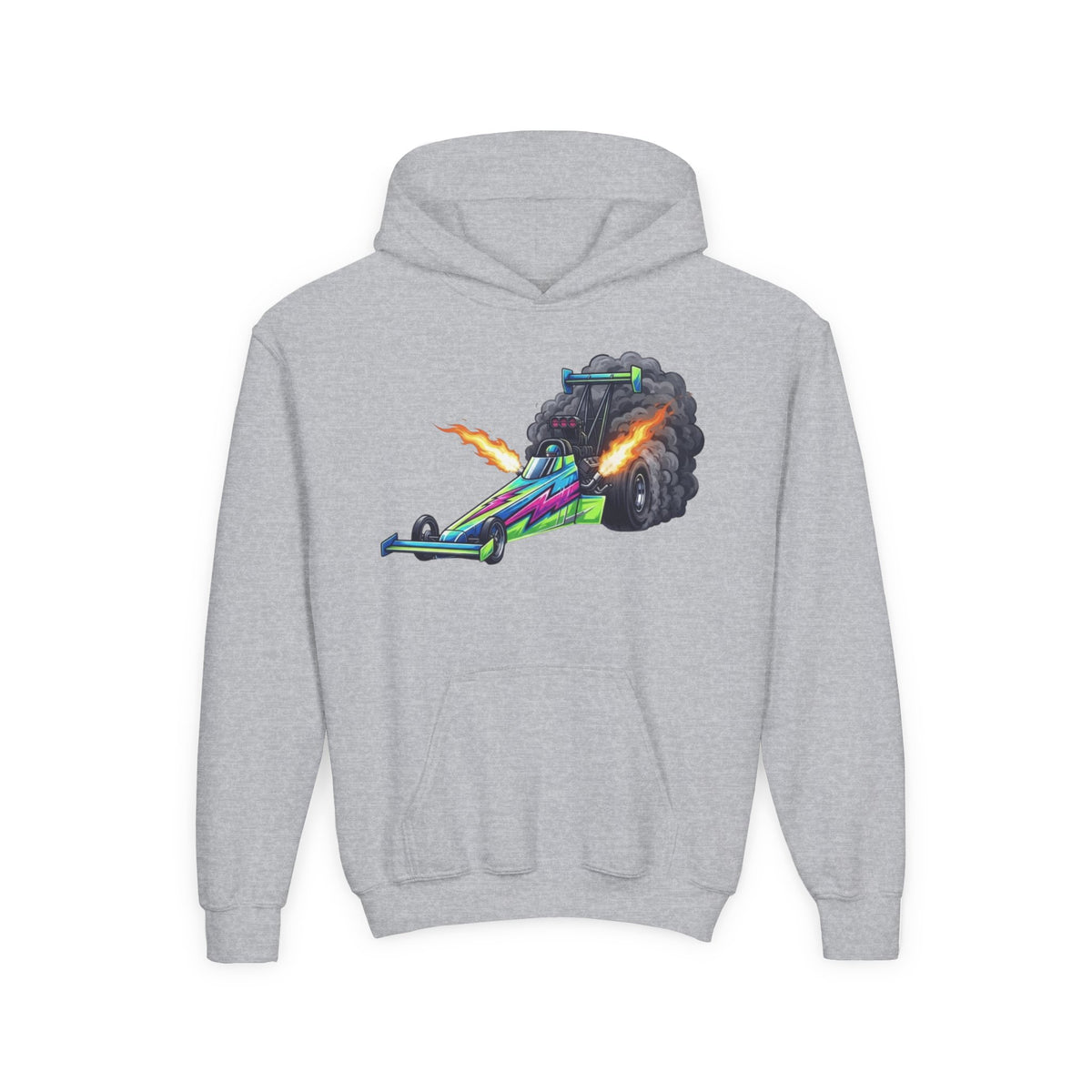 Kids Dragster Hoodie, Nitro Rocket Kids Sweatshirt, Youth Straight Line Racing Graphic Pullover