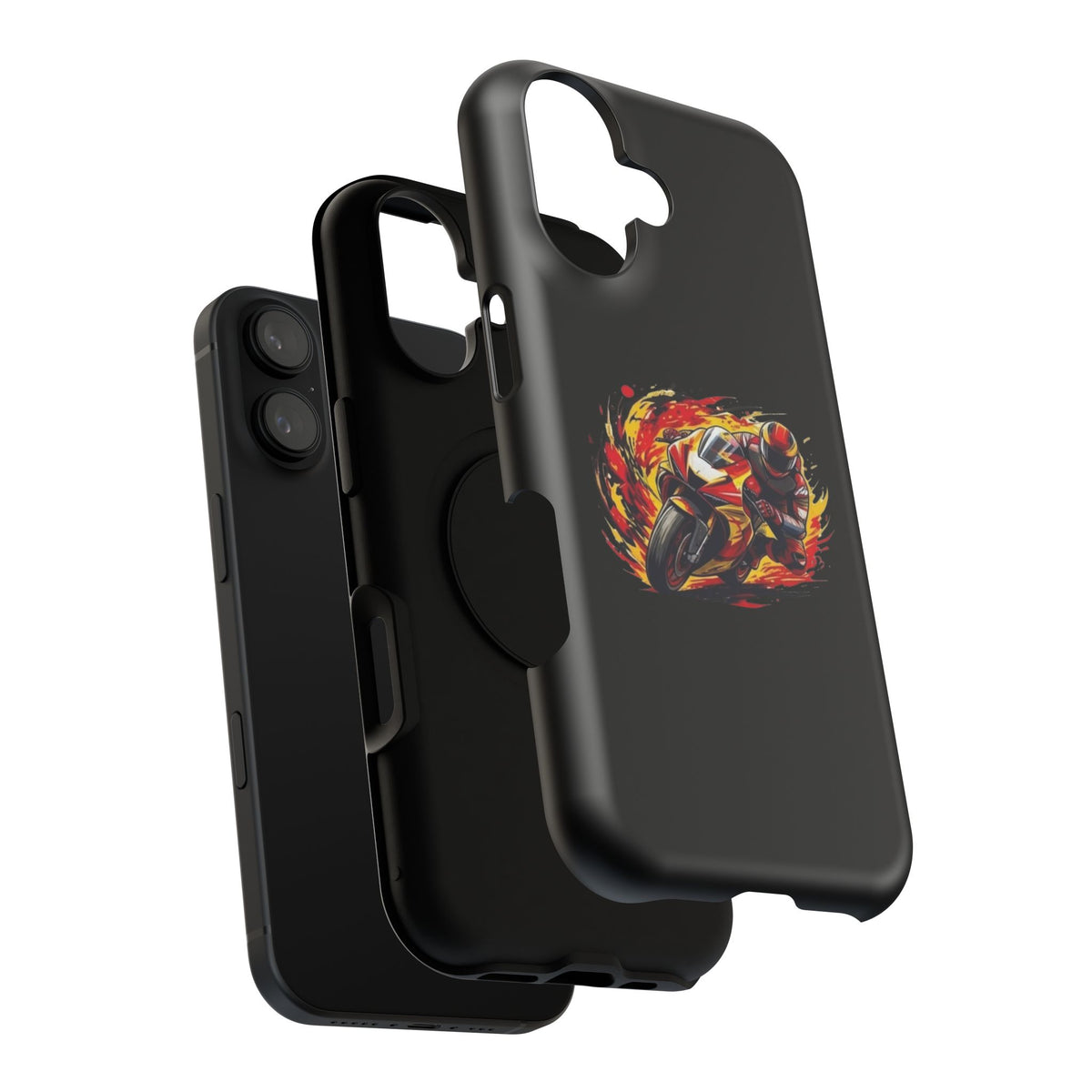 Flaming Motorcycle Rider phone case | Impact-Resistant Case