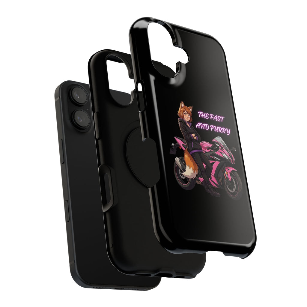 Fox Rider on Pink Sportbike Phone Case | Impact-Resistant Case