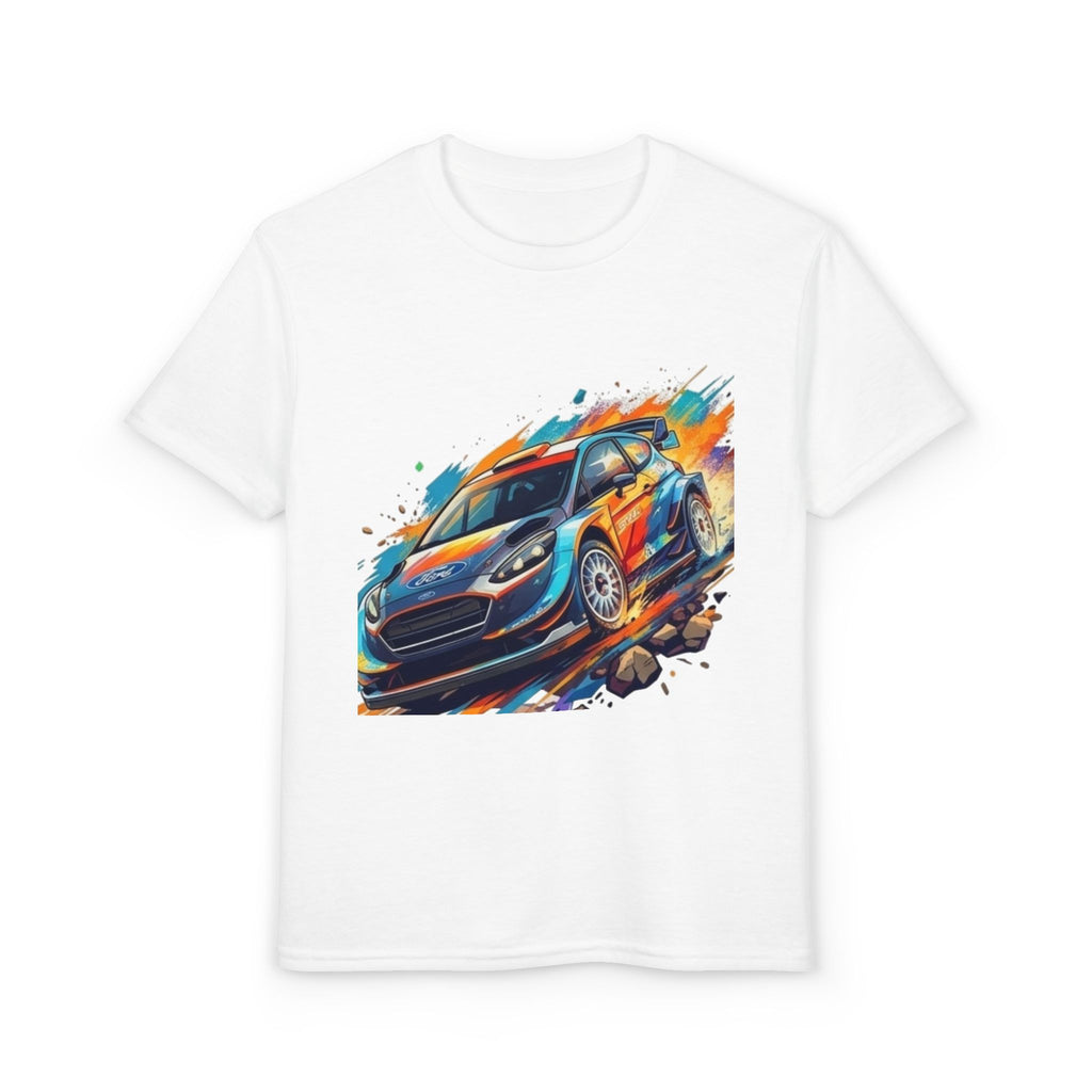 Colorful Rally Race Car Youth T-Shirt | Rally Car Graphic Tee