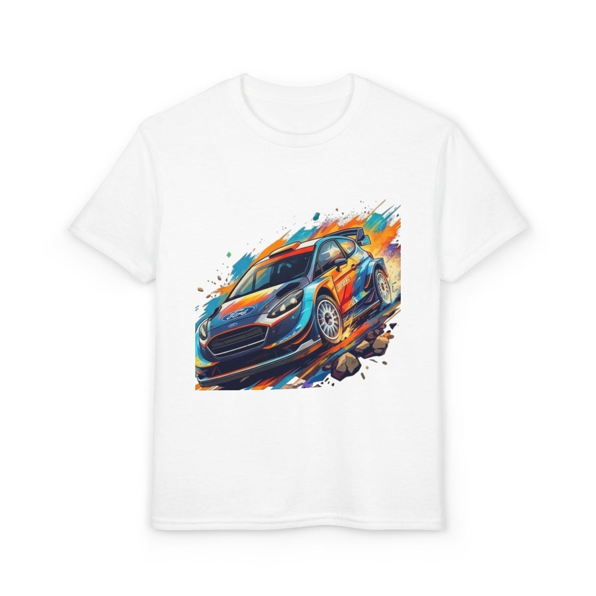 Colorful Rally Race Car Youth T-Shirt | Rally Car Graphic Tee
