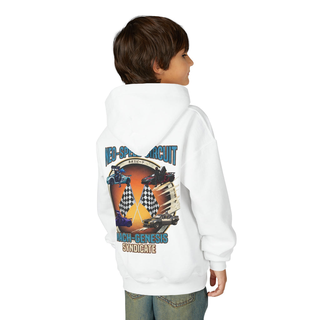 Blue Hair Heroine Hoodie, Mach Genesis Car Sweatshirt, Solo Driver Retro Anime Graphic Unisex Pullover