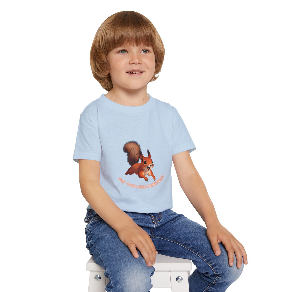 Cartoon Red Squirrel Toddler T-shirt | Cute Woodland Animal Tee
