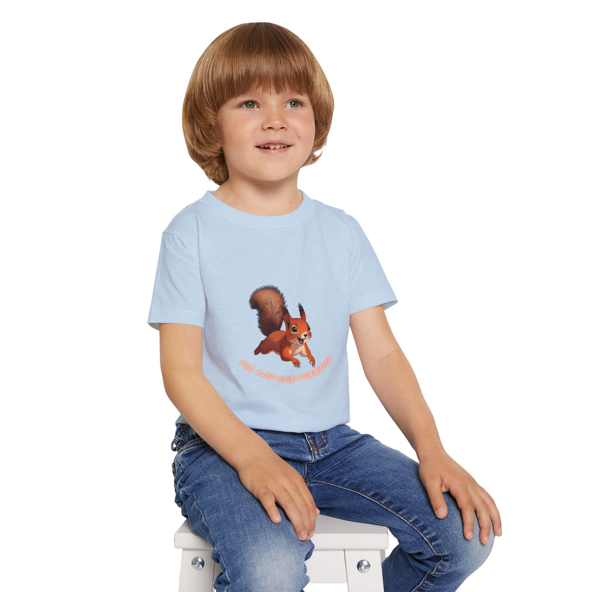 Cartoon Red Squirrel Toddler T-shirt | Cute Woodland Animal Tee