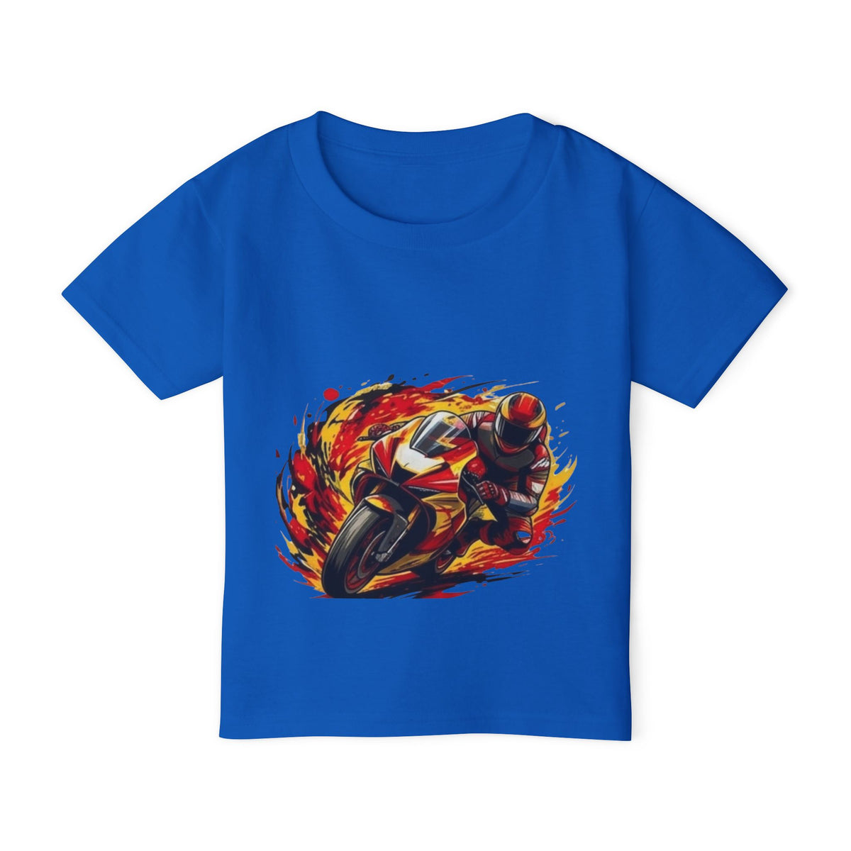 Flaming Sportbike Racing Graphic Toddler T-shirt | Motorcycle Kids Tee