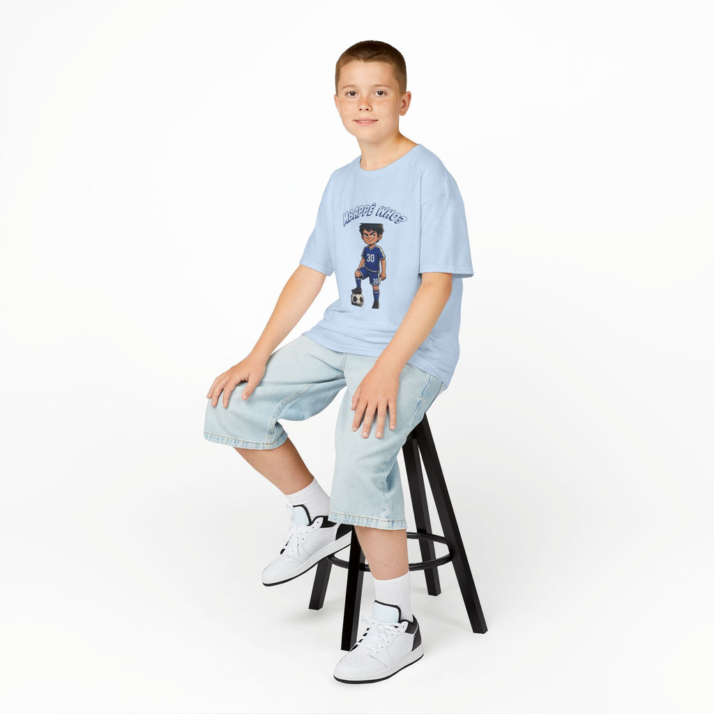 Mbappe Youth Soccer T-Shirt, Kids Football Graphic Tee, Kylian Mbappe Fan Gift, Cool Sports Shirt for Boys and Girls
