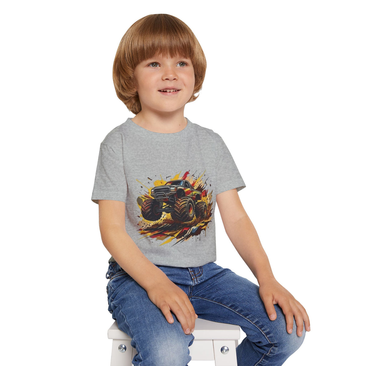 Monster Truck Smash Toddler T-shirt | Mud Splash Racing Tee