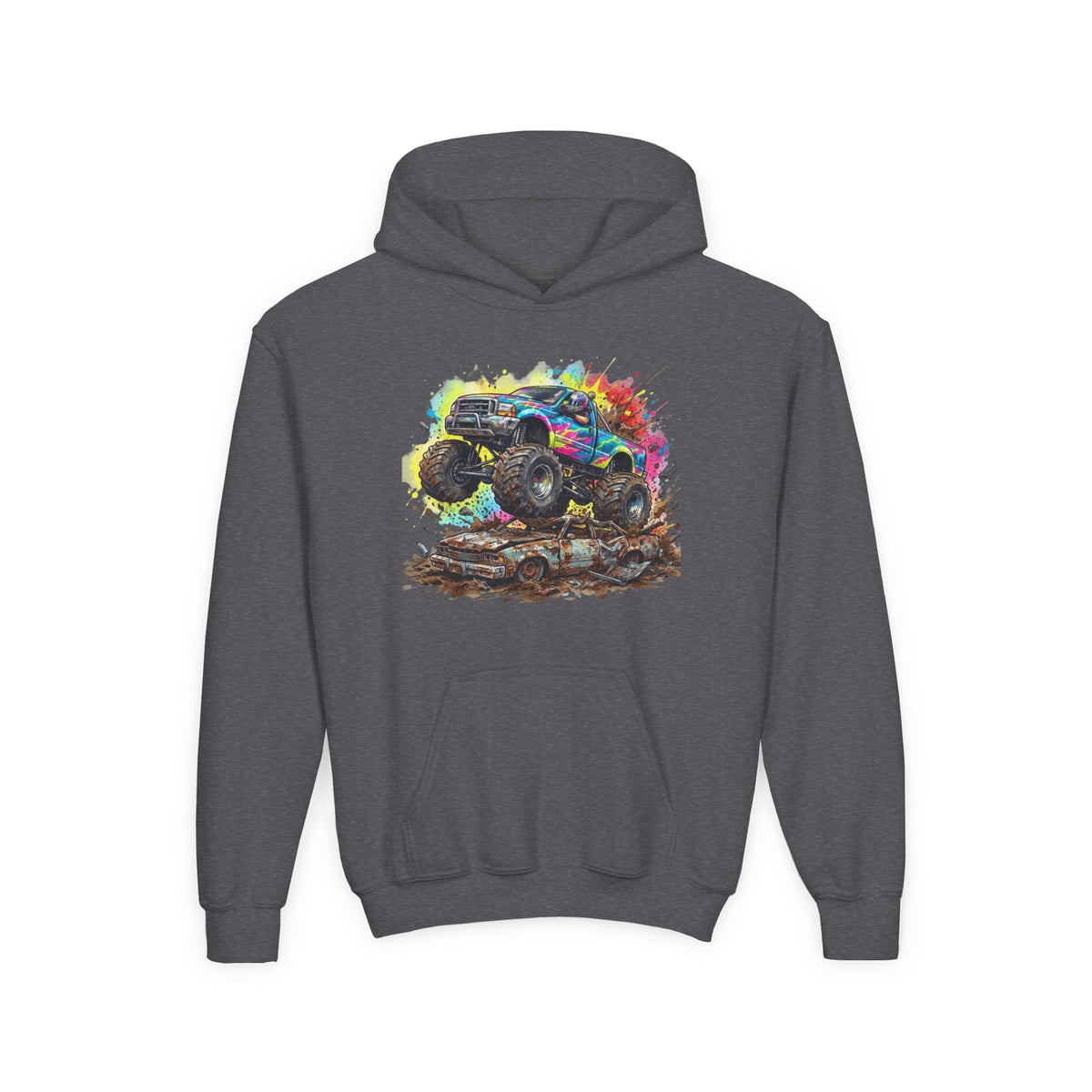 Monster Crush Hoodie, Mega Truck Kids Sweatshirt, Youth Arena Smash Graphic Pullover