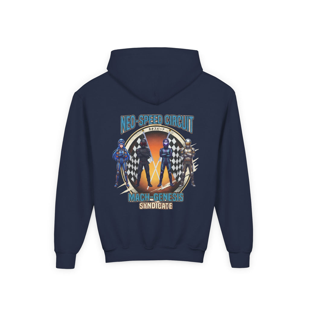 Multi Variant Hoodie, Neo Speed Collective Sweatshirt, Racing Badge Retro Anime Graphic Unisex Pullover