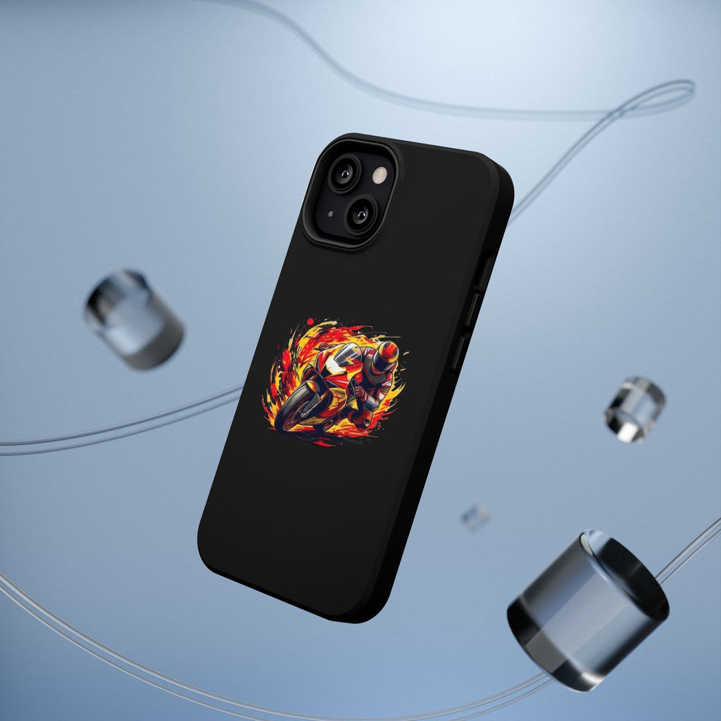 Flaming Motorcycle Rider phone case | Impact-Resistant Case