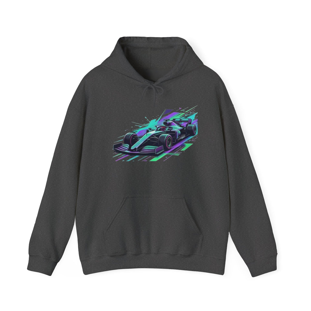Neon Racing Car Hoodie | Retro Futuristic Racecar Graphic
