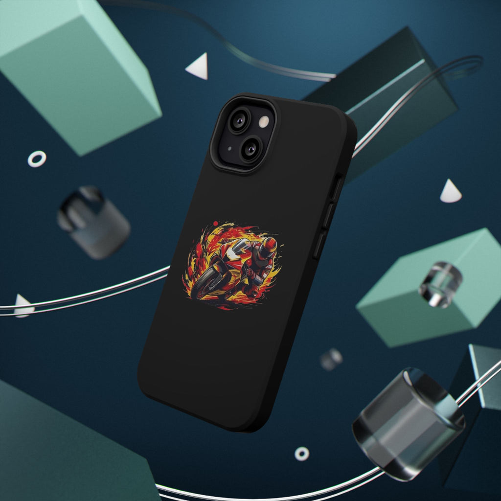 Flaming Motorcycle Rider phone case | Impact-Resistant Case