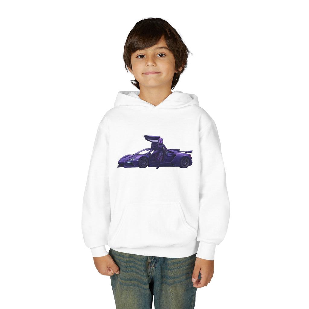 Kids Front Hoodie, Mach Genesis Solo Car Kids Sweatshirt, Youth Driver Retro Anime Graphic Pullover