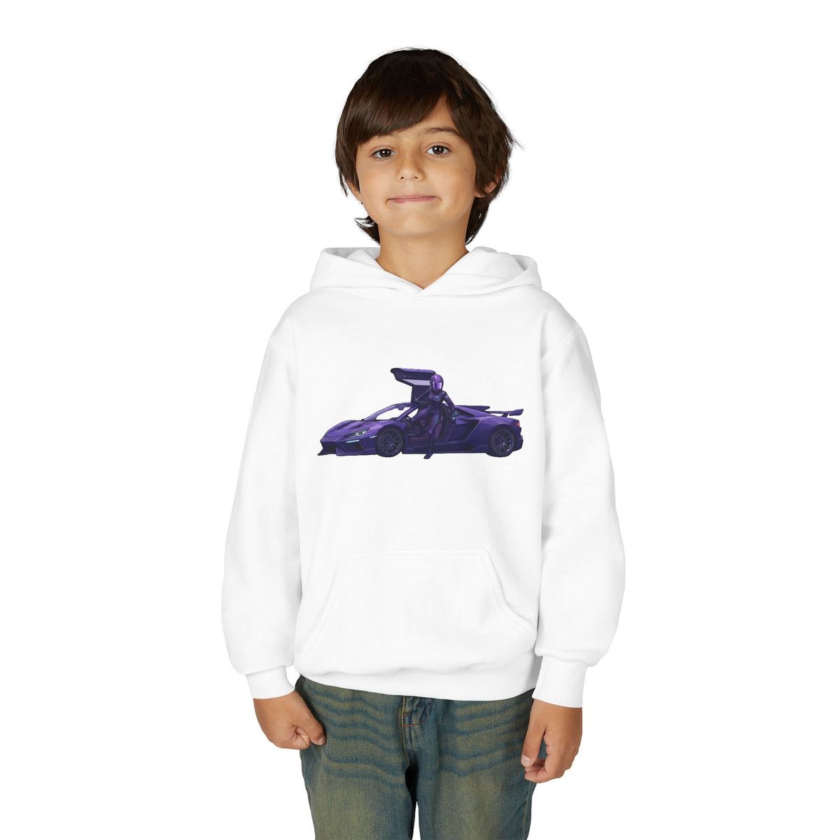 Kids Front Hoodie, Mach Genesis Solo Car Kids Sweatshirt, Youth Driver Retro Anime Graphic Pullover