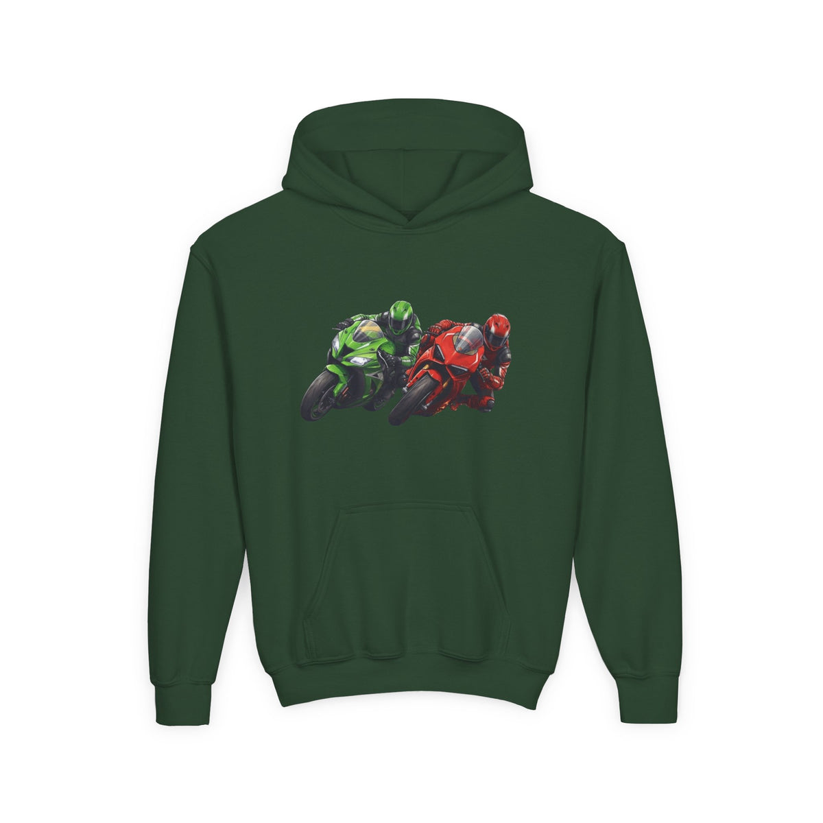 Apex Duel Hoodie, Twin Sportbike Kids Sweatshirt, Youth Track Racing Graphic Pullover