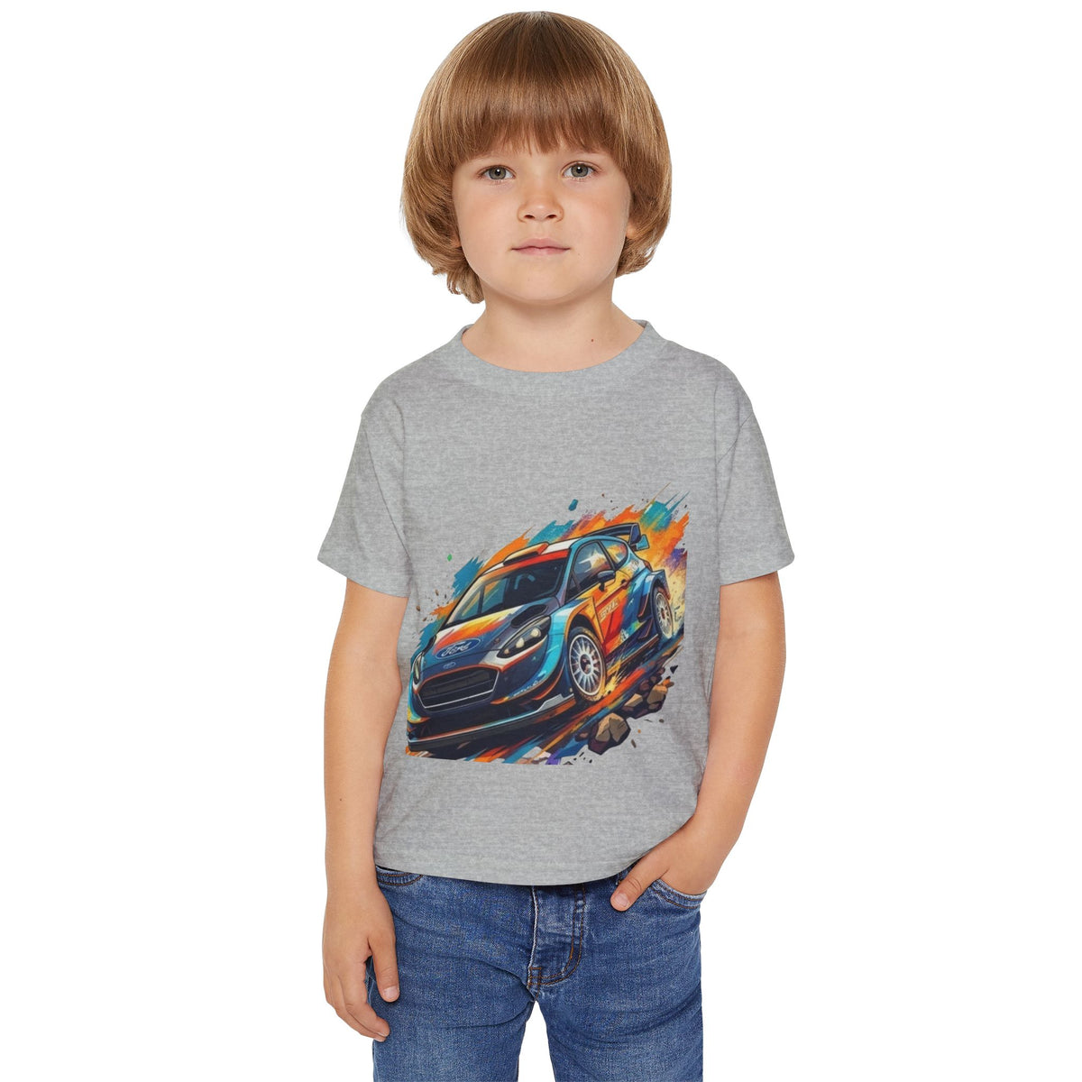 Rally Race Car Toddler T-shirt | Colorful Speed Illustration