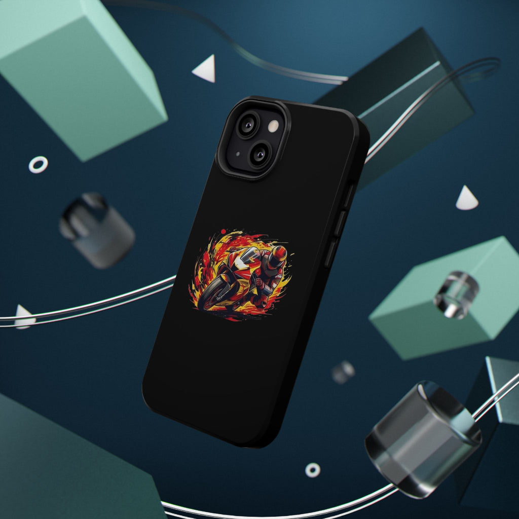 Flaming Motorcycle Rider phone case | Impact-Resistant Case