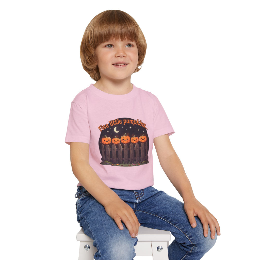 Five Little Pumpkins Toddler Tee | Nursery Rhyme Halloween Kids Shirt