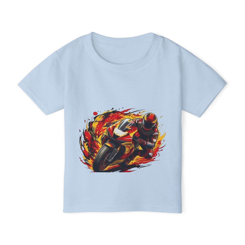 Flaming Sportbike Racing Graphic Toddler T-shirt | Motorcycle Kids Tee