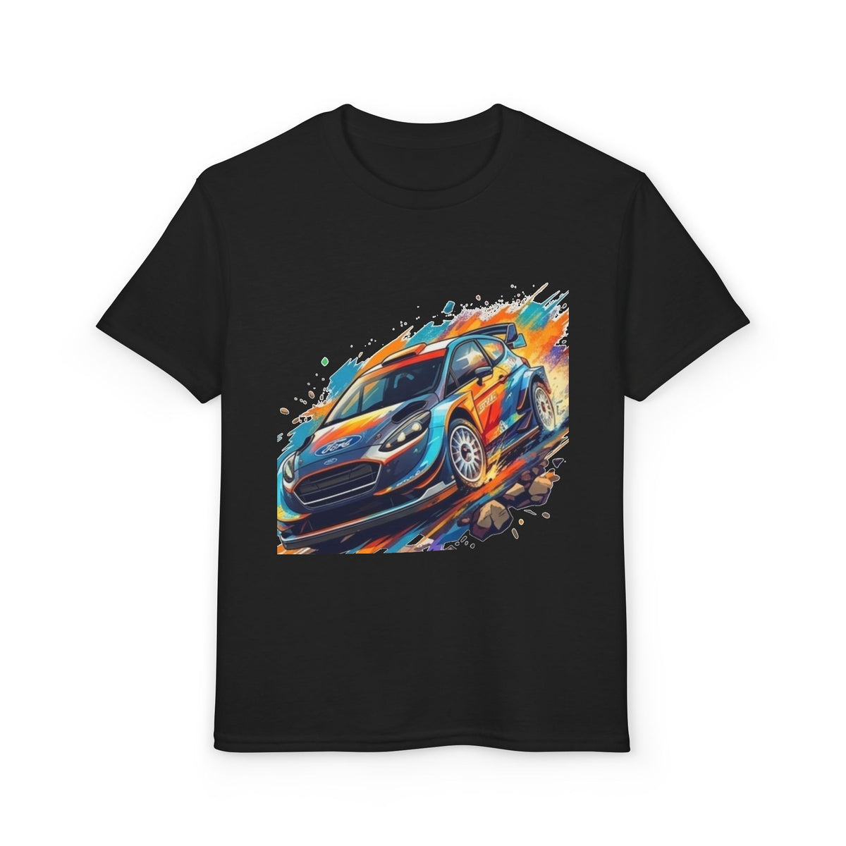 Colorful Rally Race Car Youth T-Shirt | Rally Car Graphic Tee