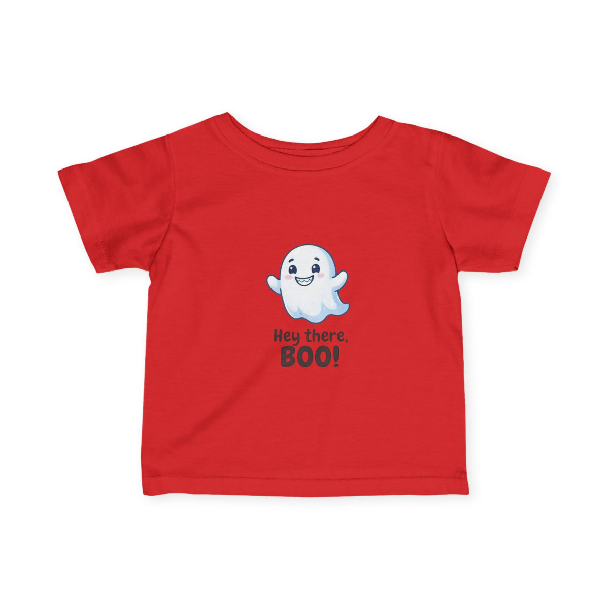 Spook and Snuggle Infant Tee, Greeting Friendly Ghost Baby Clothes, Hey There Boo Text Floating Autumn Newborn Outfit