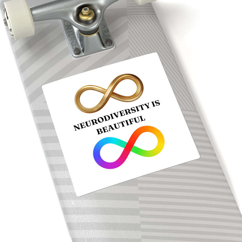 Neurodiversity Is Beautiful Square Vinyl Sticker - Autism Acceptance Loop