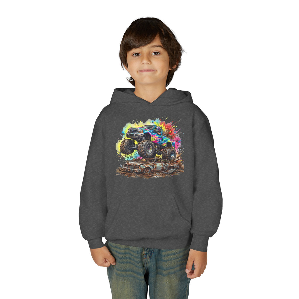 Monster Crush Hoodie, Mega Truck Kids Sweatshirt, Youth Arena Smash Graphic Pullover