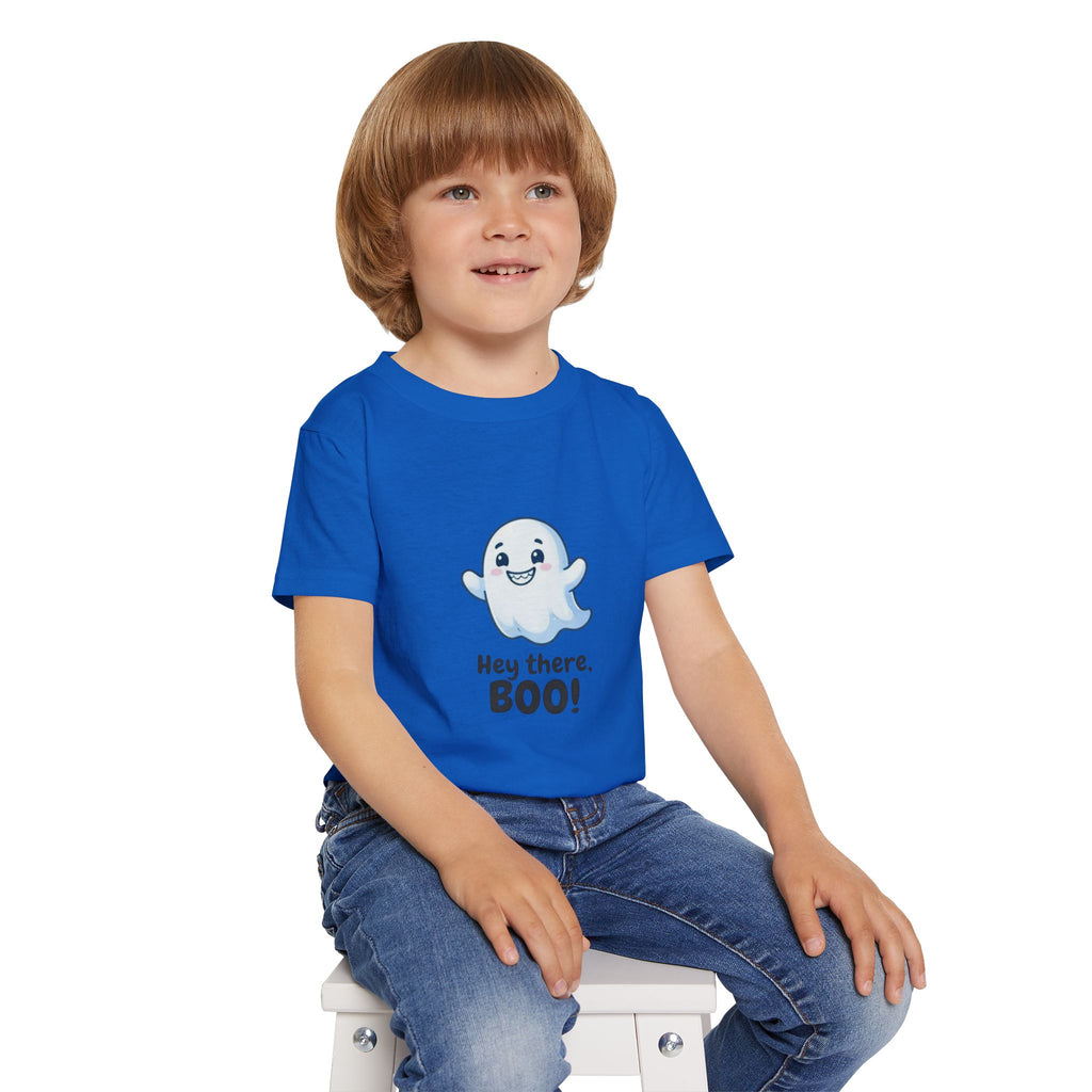 Hey There Boo Toddler Tee | Kawaii Ghost Halloween Kids Shirt