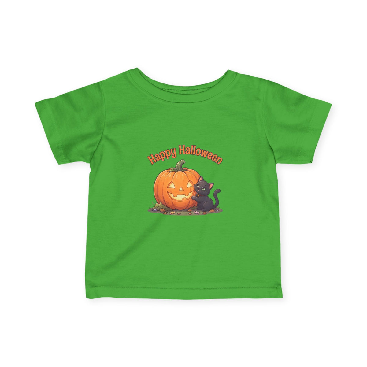 Halloween Black Cat & Pumpkin Toddler Tee | Kids Spooky Season Shirt