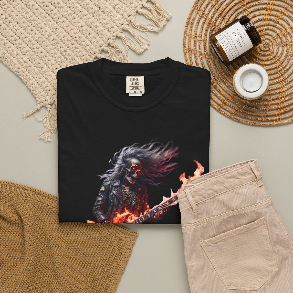 Infernal Rite "CC Fuego" Heavyweight Streetwear Metal Guitarist Tee