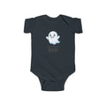 Cheerful Greeting Bodysuit, Hey There Boo Baby Onesie, Blushing Kawaii Ghost Newborn Autumn Romper