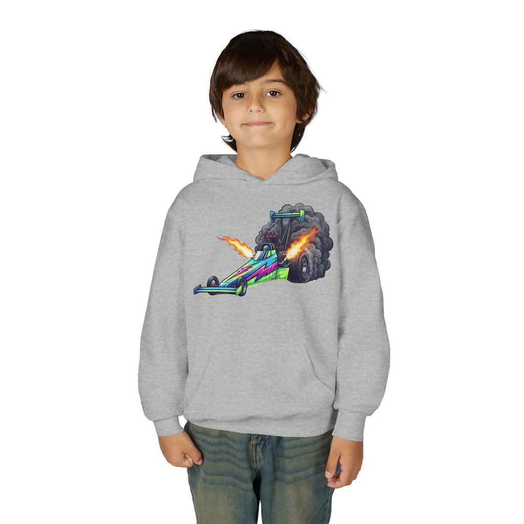 Kids Dragster Hoodie, Nitro Rocket Kids Sweatshirt, Youth Straight Line Racing Graphic Pullover