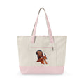 Cute Squirrel Canvas Tote Bag Zippered Heavy Duty Cotton Shoulder Pouch Everyday Animal Grocery Pack