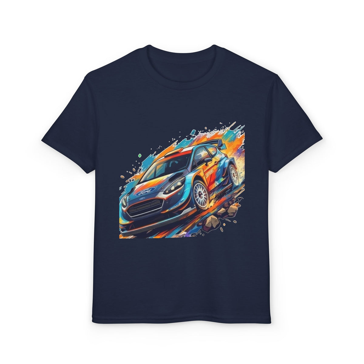 Colorful Rally Race Car Youth T-Shirt | Rally Car Graphic Tee