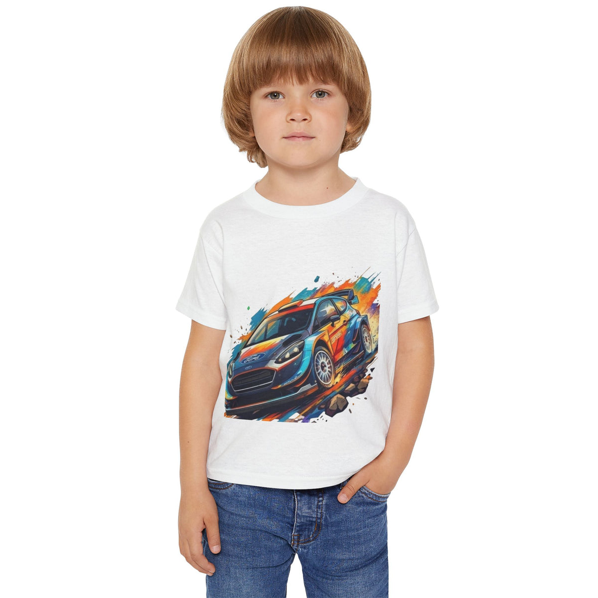 Rally Race Car Toddler T-shirt | Colorful Speed Illustration
