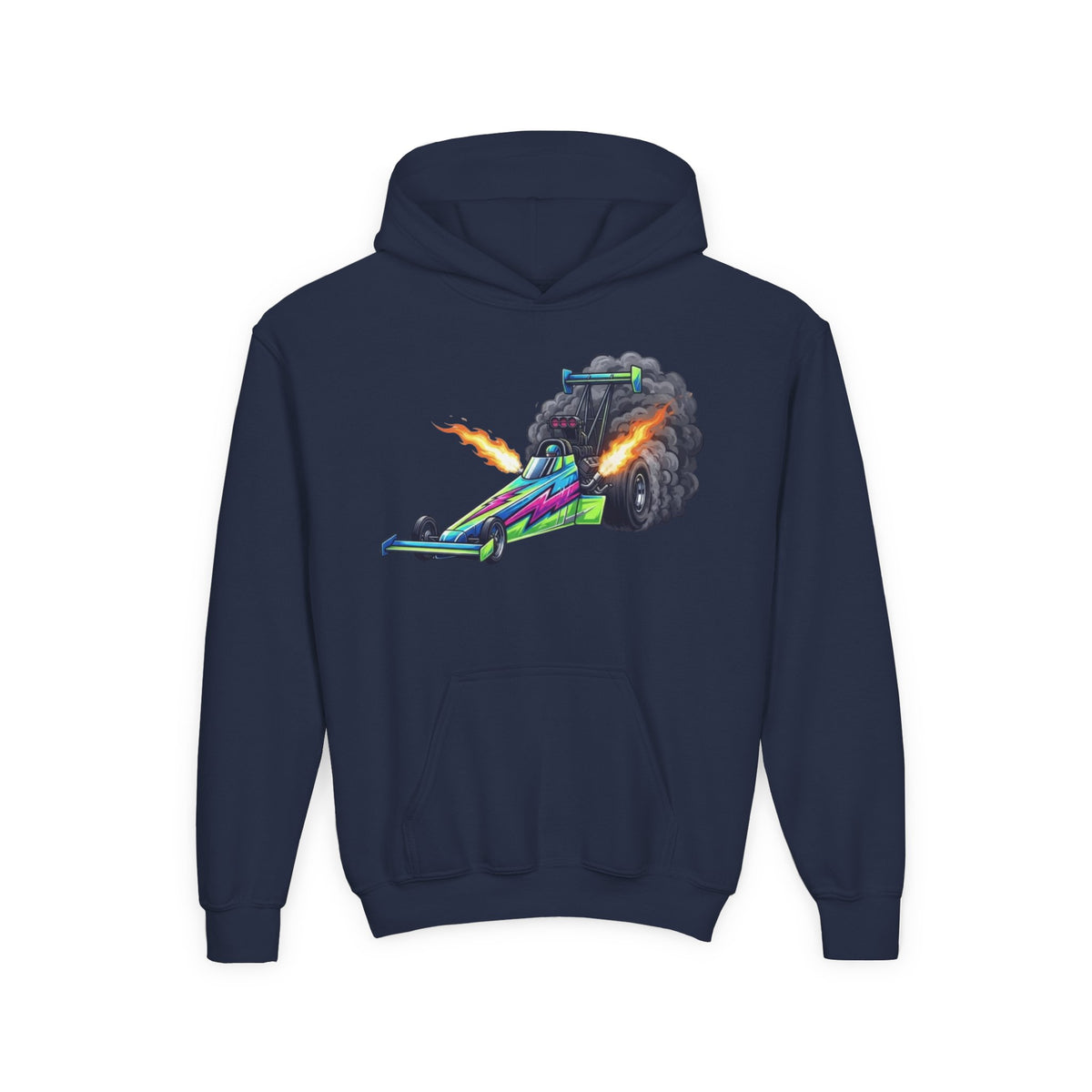 Kids Dragster Hoodie, Nitro Rocket Kids Sweatshirt, Youth Straight Line Racing Graphic Pullover