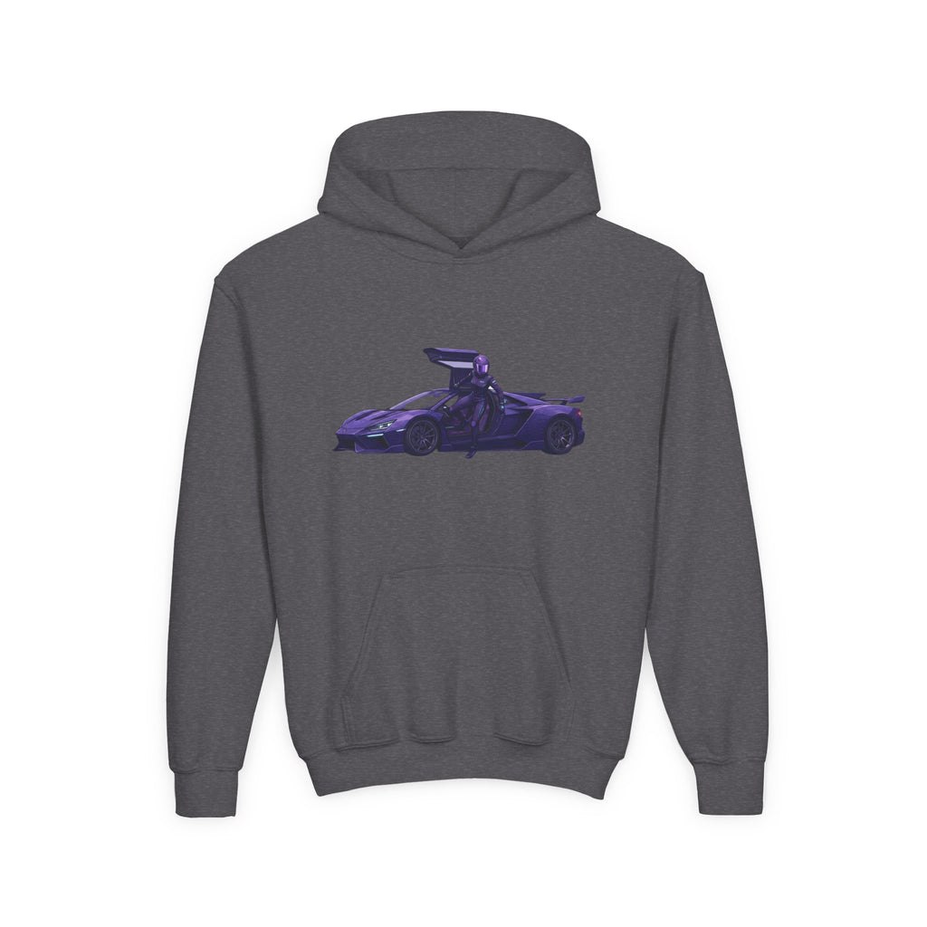 Kids Front Hoodie, Mach Genesis Solo Car Kids Sweatshirt, Youth Driver Retro Anime Graphic Pullover