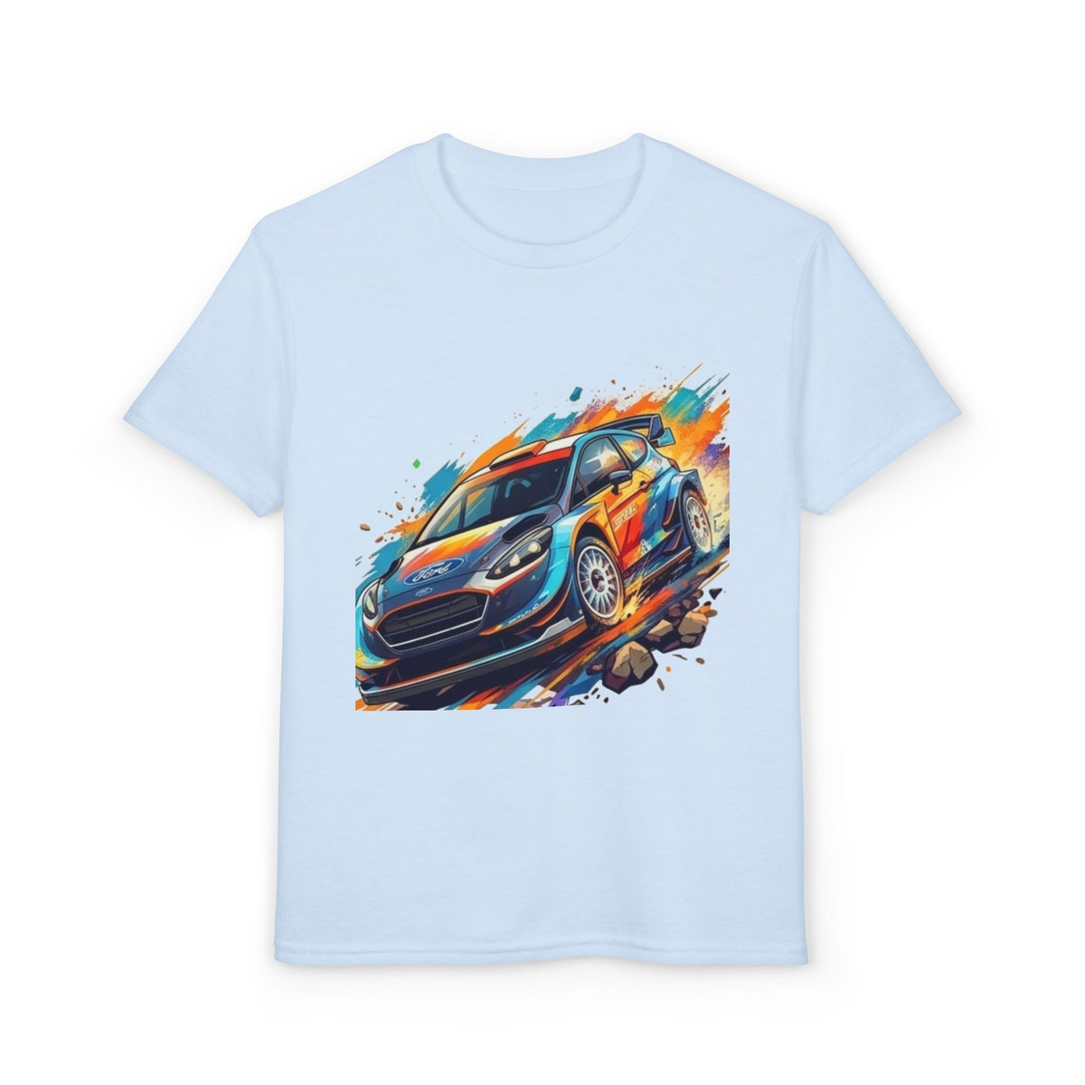 Colorful Rally Race Car Youth T-Shirt | Rally Car Graphic Tee