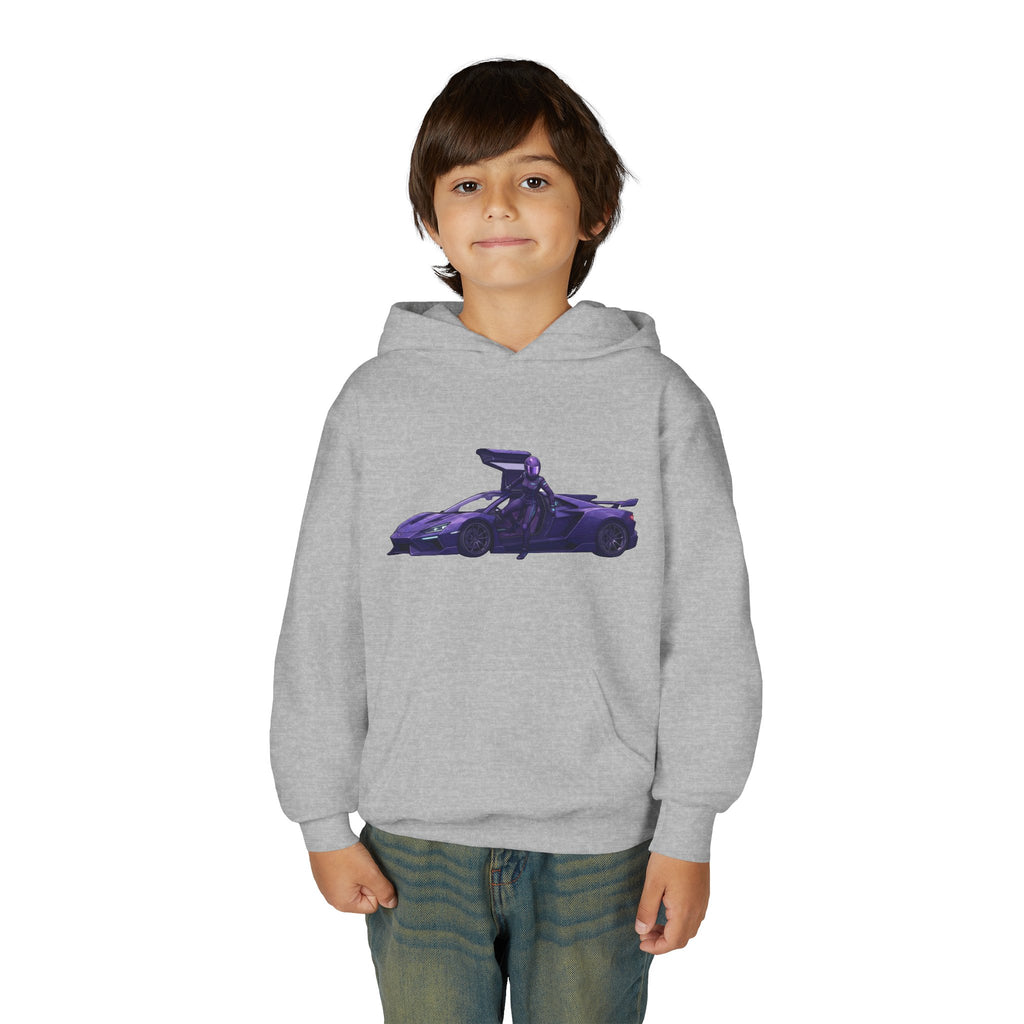 Kids Front Hoodie, Mach Genesis Solo Car Kids Sweatshirt, Youth Driver Retro Anime Graphic Pullover