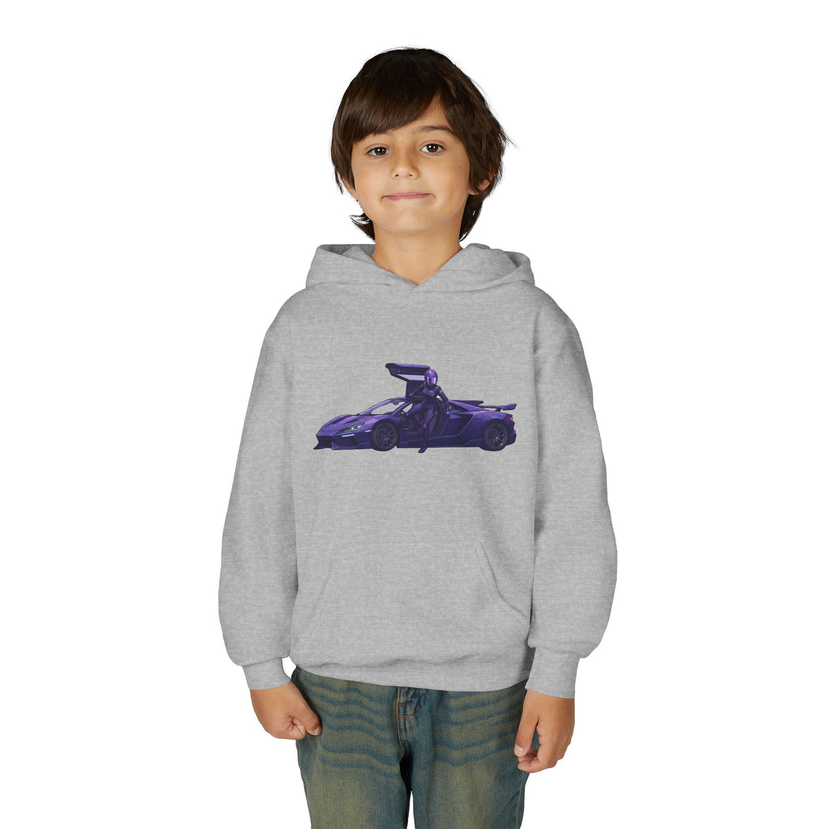 Kids Front Hoodie, Mach Genesis Solo Car Kids Sweatshirt, Youth Driver Retro Anime Graphic Pullover