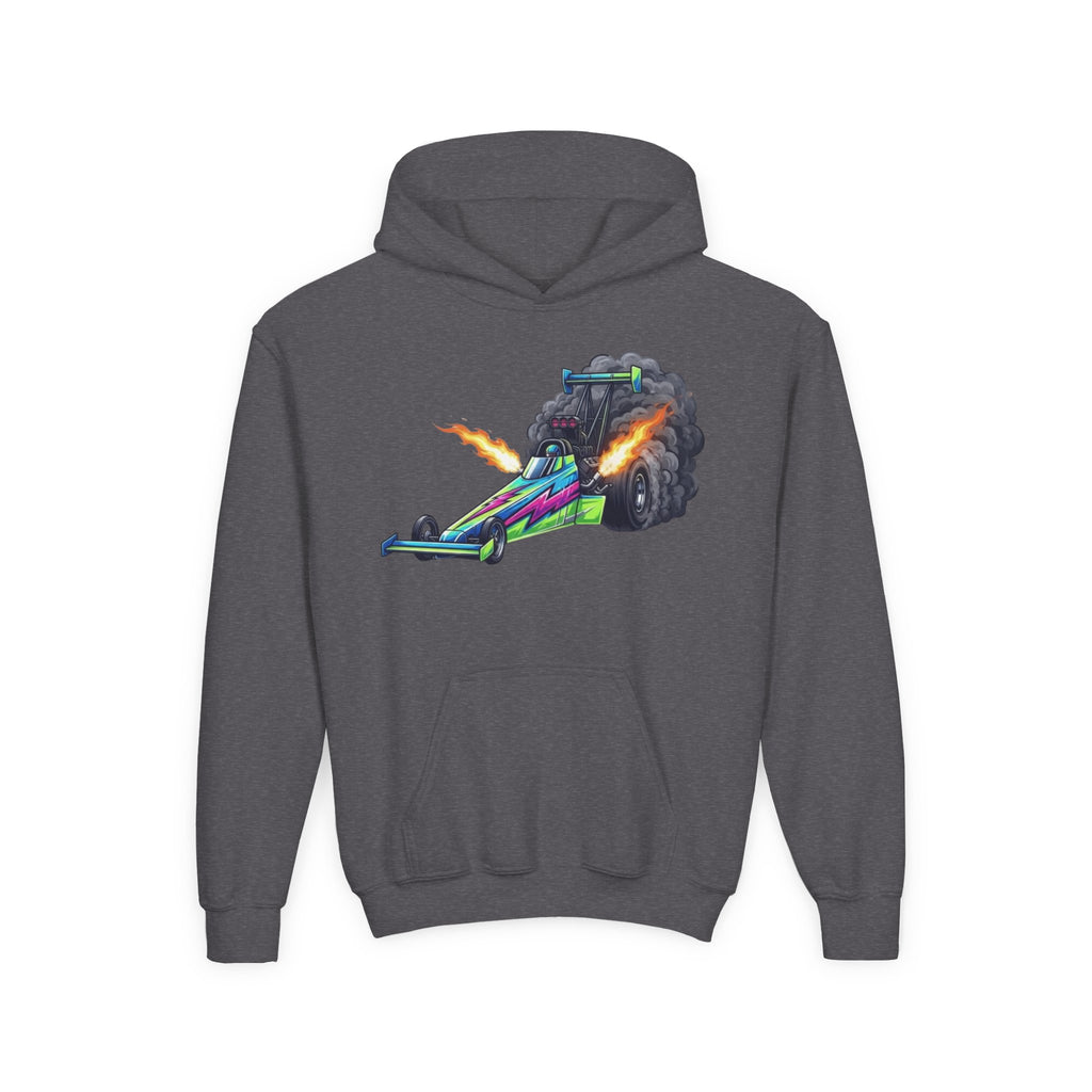 Kids Dragster Hoodie, Nitro Rocket Kids Sweatshirt, Youth Straight Line Racing Graphic Pullover