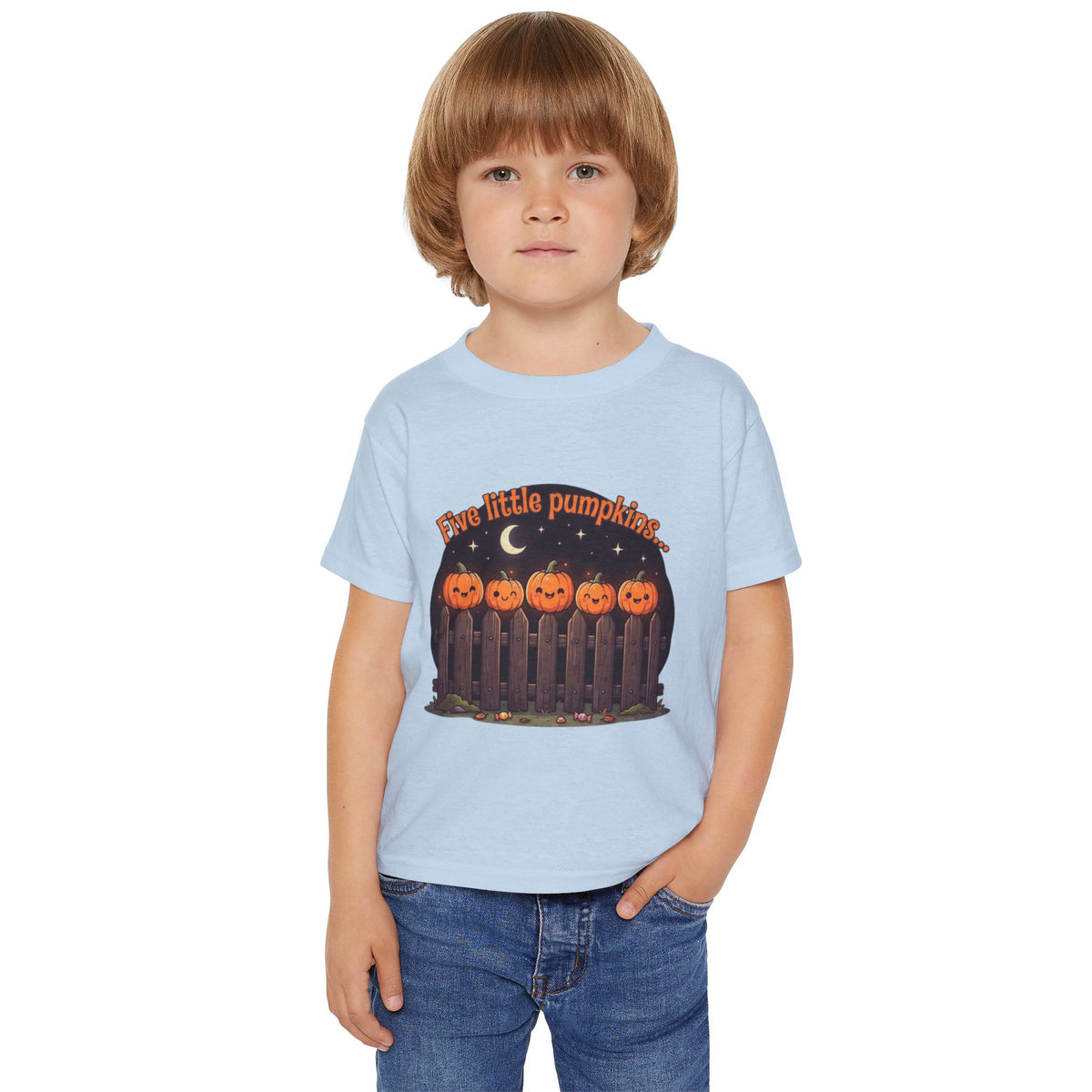 Five Little Pumpkins Toddler Tee | Nursery Rhyme Halloween Kids Shirt
